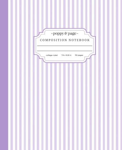 Pastel Purple Composition Notebook: Cute Preppy Aesthetic Light Purple and White Striped Journal for Teen Girls and Women for School Work or Writing | College Ruled