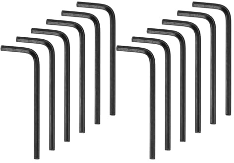 sourcing map 12pcs Hex Key Wrench 7/64 45# Steel L-Shape Hexagon SAE Wrenches Repairing Tool for Home DIY Bike Motorcycle Repair, Black