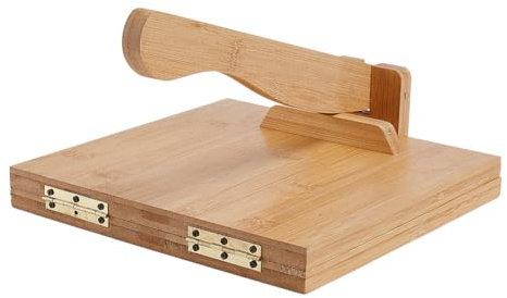 FINGERINSPIRE Pressa per Tortillas Messicana Quadrata in bambù da 25cm, Pressa per Tortillas di Mais in Legno Naturale Facile da Pulire per Preparare Tortilla Messicane Fatte in Casa e Tacos