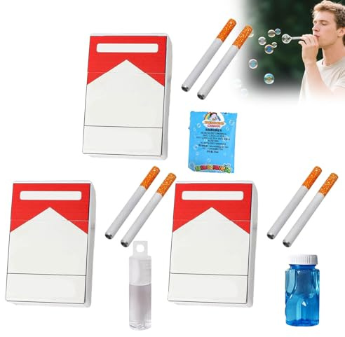 Máquinas de Burbujas, Cigarrillo de Burbujas, Juguete antiestrés con Cigarrillo, Paquete de Cigarrillos con Burbujas Falsas, Cigarrillos con líquido para Relajarse, Regalo de cumpleaños.