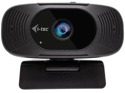 i-tec Solomon 300 webbkamera 4K med bred 92° betraktningsvinkel för möten och presentationer, fast fokus, automatisk bildoptimering och integrerat integritetsskydd