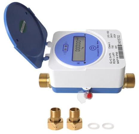 Wesafrae Medidor de Agua Ultrasónico Inteligente Tuya Zigbee, DN15 mm, Pantalla LCD, IP68, Funciona con la Medición de Caudal, Consumo de Agua.