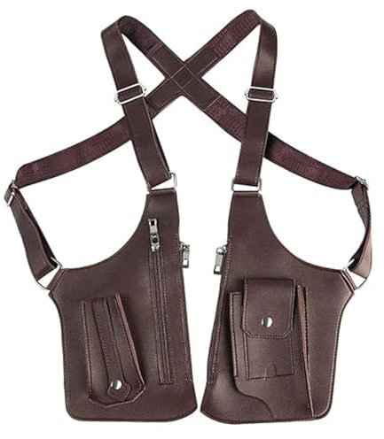 Sac Bandoulière Double Homme, Sac De Harnais D'épaule, Harnais Antivol Cuir Homme,Sac à Bandoulière Double avec Réglable Étui Antivol pour Portefeuille et Téléphone