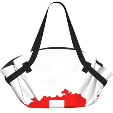 Borsa da campeggio pieghevole con stampa di mappa della bandiera svizzera borsa da viaggio impermeabile materasso da campeggio per parco all'aperto spiaggia