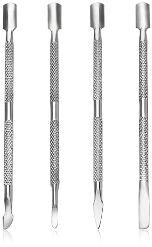 LOZTBUE 4 pezzi Spingicuticole professionale, Strumenti per manicure e pedicure a doppia estremità in acciaio inox, design ergonomico per cuticole e strumento per la pulizia del sottounghie