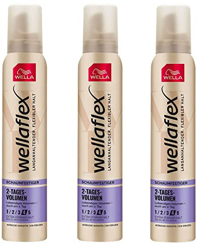 Wellaflex Schaumfestiger 2 Tages Volumen, Extra starker Halt, 3er Pack (3 x 200ml)
