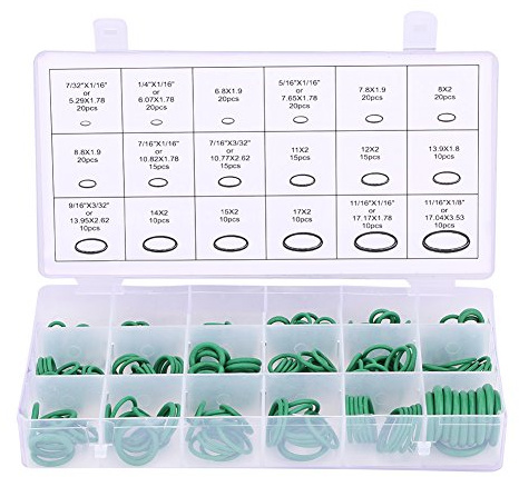 O-ring tätning luftkonditioneringsanläggning 270 st tätningssats för olika bilar kompressor gummikudde tätningar (grön)