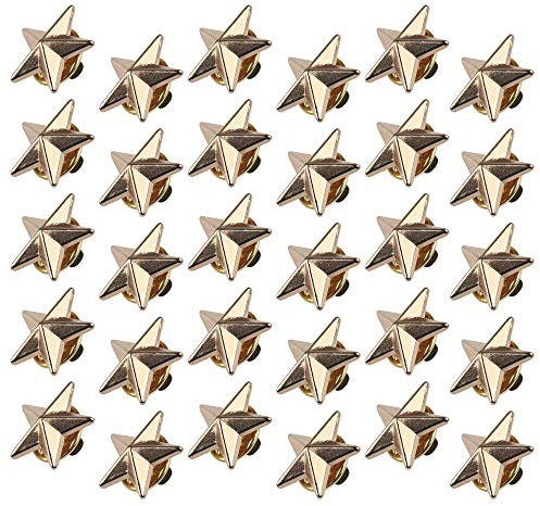 Chudian 30 pièces Badge étoile, Broche étoile en métal pour la décoration de vêtement, épingle en étoile pour la commémoration de la fête du Travail pour Femmes et Hommes
