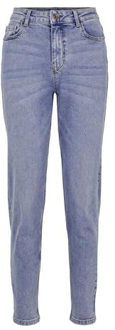 PIECES Damen Pckesia Mom Hw Ank Jns Lb142-vi Noos Bc Jeans, Dark Blue Denim, XL EU