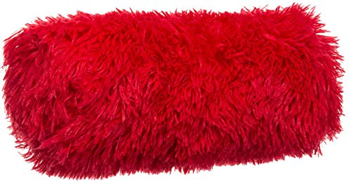 Brandsseller Nackenrolle Shaggy ca. 15x40 cm Kuschelkissen Zottelkissen Dekokissen Rot