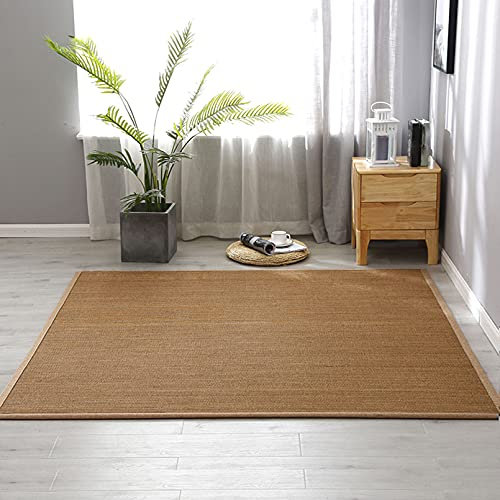 Sh000ad Bambusteppich Bambusmatte,Glatt Teppich-Laufmatte,Natürliche rutschfeste Home-Sommer-Bodenmatte für Büro,Teehaus,Yoga,Wohnzimmer,Schlafzimmer,Anpassbar (140x180cm)
