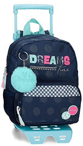MOVOM Dreams Time ryggsäck spjälsäng blå 23 x 28 x 10 cm polyester 6,44 l, blå, ryggsäck för krubba, Färg: blå, Ryggsäck för barnkammaren