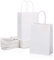 UNIDEAL 60X Papiertüten mit Henkel Weiß, Geschenktüten Kraftpapiertüte Papiertüte aus Kraftpapier Geschenkverpackung für Partybevorzugung, Verpackung, Anpassung, Tragen,21x16x8cm