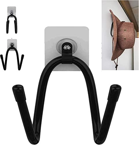 Estante para sombreros de vaquero, soporte para sombreros, organizador de sombreros, exhibición de montaje en pared para sombreros, gancho de soporte para sombreros, sin taladrar, no requiere