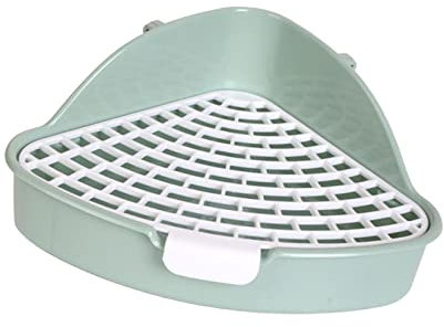 F Fityle Kaninchentoiletten Ecke, Ecktoilette für Kaninchen Klein, Haus Kaninchen Toilette mit Haken, Häschen Eck Toilettenbox für Hamster, Chinchilla, Meerschweinchen, Kaninchen, GRÜN