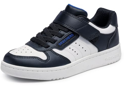 Skechers Boys' Quick Street Sneaker, Black/White, 3.5Little Kid
