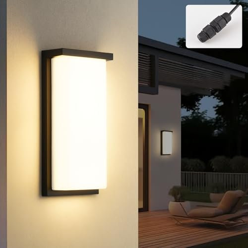 LED Wandleuchte Aussen Innen 32W,Außenleuchte Aussenlampe Wand IP65 wasserdichte,Aluminium Modern Außenwandleuchte 3000K Warmweiß Aussenleuchte,Wandlampe Außen für Terrasse Eingang Garten Balkon Flur