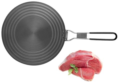 Qivine Adaptateur Plaque Induction 28cm avec Poignée Pliable - Plaque en Aluminium Facile à Nettoyer pour Cuisinière Électrique, Gaz, Marmite, Bouilloire