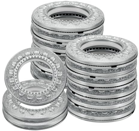 sourcing map 16 occhielli per tende, 42 mm, motivo identificativo, pannelli per tende per finestre, anelli scorrevoli a basso rumore, anelli per tende romane per tende per casa, argento sabbia