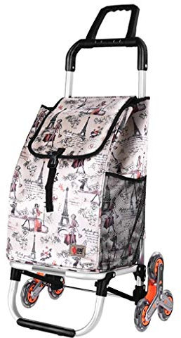 XCSZWTY Carro Plegable Plegable, carros de Compras Carro de Compras para Subir escaleras, Carro Plegable de Aluminio liviano, Carro de Equipaje Multifuncional con Ruedas, Forro Impermeable