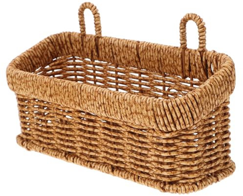 Cabilock Dekorativer Gewebter Aufbewahrungskorb Aus Rattan Zum Aufhängen An Der für Die Küche Obst- und Zwiebelkorb Hängekörbe für Die Küche