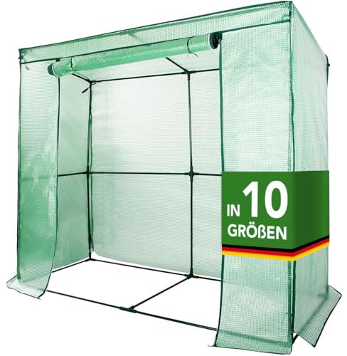 CASA PURA - Serre à tomates - Serre en film résistant aux UV - Serre avec grille de rangement en métal - Durable - Maison de plantes résistante aux intempéries (Botanika XXL) 77 x 200 x 169 cm