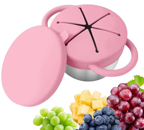 Contenitori Per Spuntini Per I Più Piccoli,Tazza Portamerenda Antigoccia Per Bambini Con Coperchio Ermetico - Barattolo Organizzatore Multifunzionale Per Cibo Ideale Per Escursioni Spiaggia