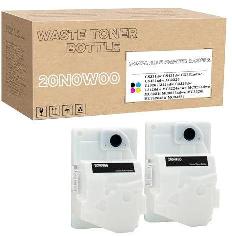 20N0W00 Waste Toner Bottle Compatible for Lexmark CS331 CS431 CX331 CX431 C2326 C3224 C3326 C3426 MC3224 MC3224 MC3326 MC3426 XC2326 Printer, High Yield 15,000 Pages 2Pack