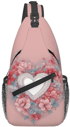 Romantiskt hjärttryck män kvinnor korsväska diagonalt slunga lätt axel crossbody ryggsäck