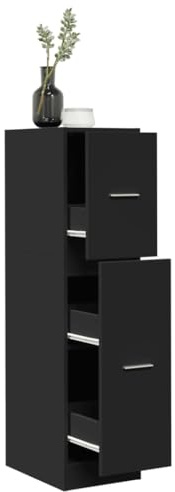 Frdhee Armoire de rangement haute - Armoire de rangement polyvalente - Noir - 30 x 41 x 118 cm - En matériau dérivé du bois - Pour bureau, couloir, cuisine, buanderie - Facile à monter