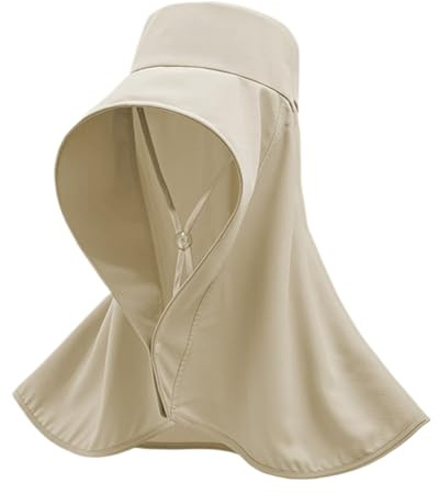 UV-skyddshatt, solskydd UPF50+ med halsduk, strandhatt, huvudbonad för, sommar, resor, utomhus, trädgårdsarbete, semester, Beige