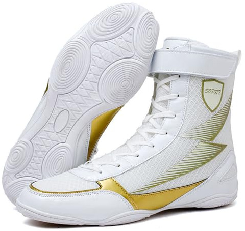 TvzsiY Zapatillas De Boxeo Altos para Hombres Superior De Malla Transpirables, Botas De Entrenamiento Lucha Libre Sentadillas Duraderos, para Levantamiento