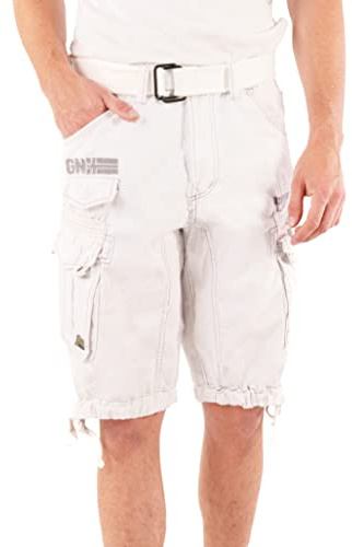 Geographical Norway Panoramique Men - Herren Bermuda Shorts Kurze Manner - Herren Sport Cargo Short Sommer - Regular Herrenshorts Chino Bermuda Shorts Fit Beige