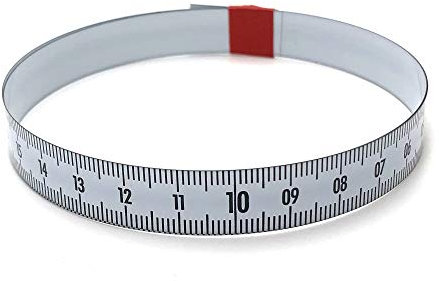 Skalenbandmaß 3m - Bezifferung von recht nach links - Stahl weiß lackiert - Breite: 10mm, mit Duplexteilung - Gehrungsband Anschlagband Rollbandmaß Lineal