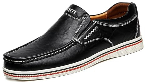 Mocassini Casual da Uomo Business Brogue Scarpe Comfort Leggeri da Passeggio Sportivo （Nero,47 EU