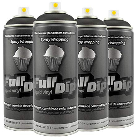 AutoFullCar Pack Sprays Full Dip Negro Mate o Negro Brillo Llantas hasta 20 pulgadas FullDip (NEGRO MATE)