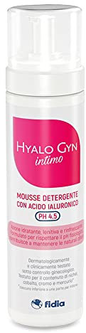 HYALO GYN Intimo pH 4.5 | Mousse Detergente con Acido Ialuronico | Azione Idratante, Lenitiva e Rinfrescante | Dermatologicamente e Clinicamente Testato Sotto Controllo Ginecologico | 200 ml
