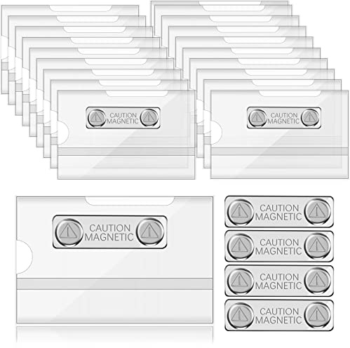 20 Placas de Identificación con Imán 3,5 x 2,1 Pulgadas Placa de Nombre Magnética de PVC Duro Insignia de Nombre con Imán Etiquetas Identificativas Magnéticas para Escuela Personal Uniforme