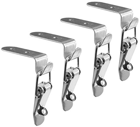 Geieold 90 DegréS Canard-Bouche Boucle Crochet Serrure en Acier Inoxydable à Ressort Tirer Bascule Loquet Pince Argent Moraillon Loquet Loquet B