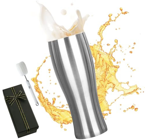 TBRFP Weizenglas 0,45L,Bierkrug Personalisiert,Weizenbierglas Edelstahl isoliert,Bierglas Geschenke für Männer, Papa,Bier-Isolierbecher-Geschenkset,BPA-frei,hält 7 Stunden kalt,Spülmaschinenfest