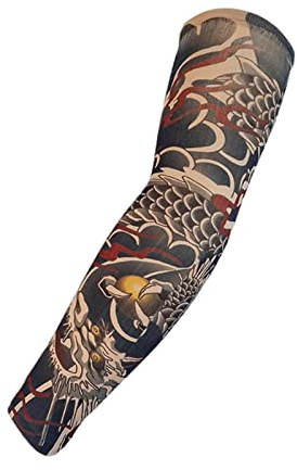 Geardeangloow Manchons de bras de tatouage protection UV pour le golf hommes femmes volley-ball G Style G 17-50cm, Style G, 17-50 cm, 17-50 cm