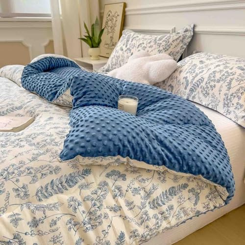 YSZBD Edredon Cama 150/180 Invierno Gordo Estampado Edredones De Terciopelo Grueso EdredóN Suave Y Esponjoso(#4,150x200cm-2kg)