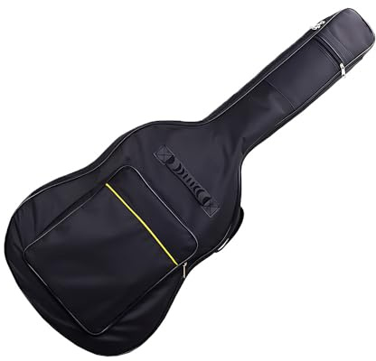 TONGIHS 1 Pcs Guitar Case, Universal Guitar Bag, Gig Bag 4mm Padding Padded Backpack Shockproof Base, Double Zip, Pockets, Silicone Handle Adjustable Straps - Fits Acoustic, Electric Classical Guitars