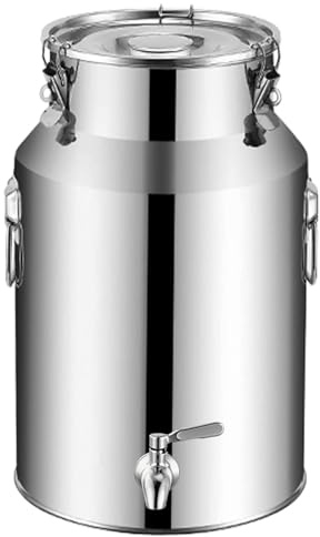 YLKJCE Bidon INOX 20 litres avec Robinet, Bidon A Lait INOX pour Huile Et Aliments pour Stockage(Capacity,18liter)