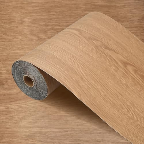 LDHHYH Thick Luxury Vinyl Flooring Rolls Clearance 393L x 15.7W Peel and Stick Floor Tile Waterproof Wood Grain Self Adhesive Vinyl Floor Tiles Sticky Laminate Flooring on Bathroom Kitchen Basement