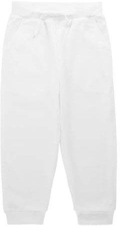 BINIDUCKLING Boys Joggers Cotton School Trousers White 10-12 Years