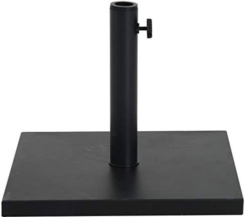 Outsunny Base de Sombrilla Peso 13 kg con Botón de Bloqueo para 35/38/48 mm Soporte para Parasol Cuadrada de Cemento para Jardín Terraza Balcón 40x40x43 cm Negro