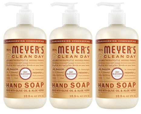 MRS. MEYER'S CLEAN DAY Hand Soap, Oat Blossom, 12.5 Fl Oz Bottle - 3 Pack