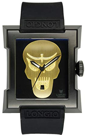 LONGIO Automatic Watches for Men,Unique Watches with Original Swiss Mechanical Movement,Asmara_Gold Skull