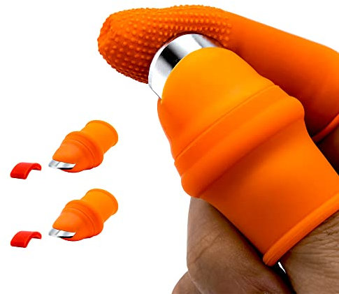 Outils Jardinage pour Carré Potager et Jardin (Lot de 2) - Outillage de Jardin pour Couper les Legumes, Cisaille a Gazon - Accessoire Jardin Potager Exterieur et D'intérieur - Gardening Thumb Knife